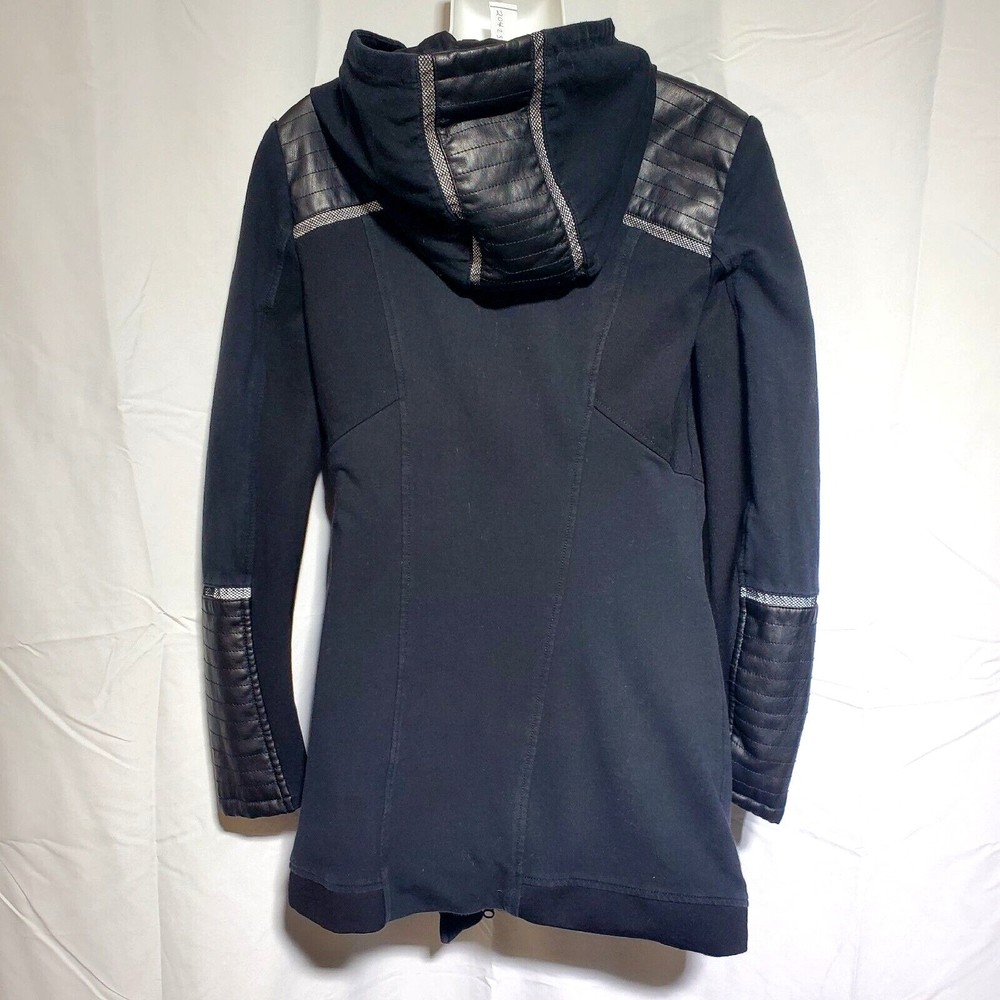 Blanc and Noir Asymmetrical Jacket with Reflective Hooded Women's Sz Medium - Picture 6 of 12